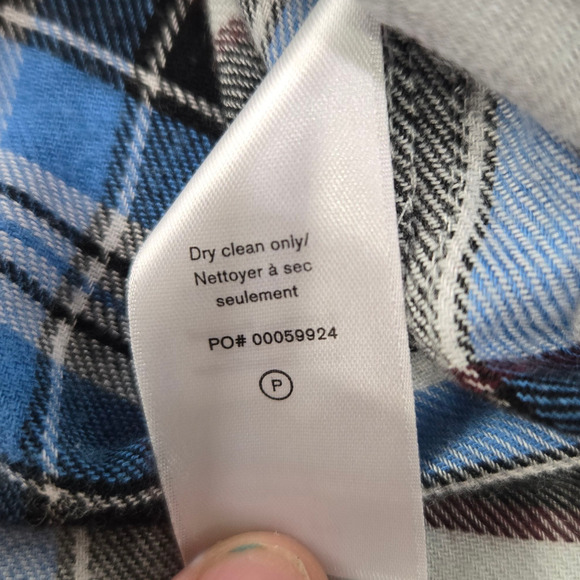 Rag & Bone Jonah Plaid Button Down Shirt Grey Blue Check Size Small $250 NWT - Picture 11 of 13